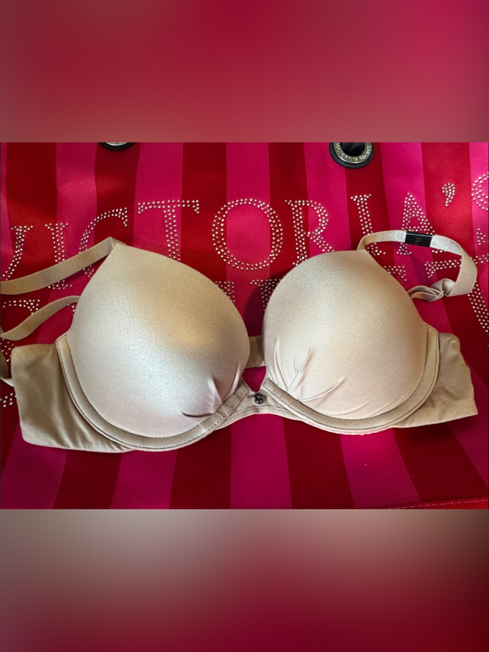 Fabulous by Victoria's Secret plunge Beige/Nude Strapless Push-Up Bra